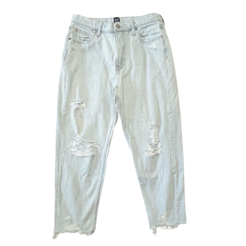 GAP Light Blue  Distressed Mom Jeans 8P